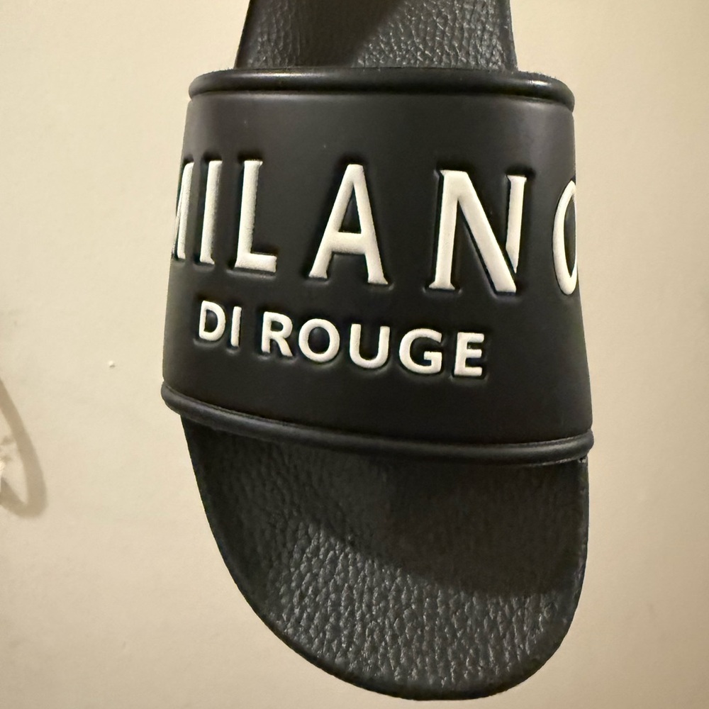Milano Di Rouge Charcoal Slide Sandals